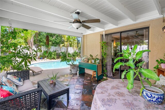 5001 SW 11th Cir, Margate, FL 33068 - view of patio with ceiling fan and an outdoor living space