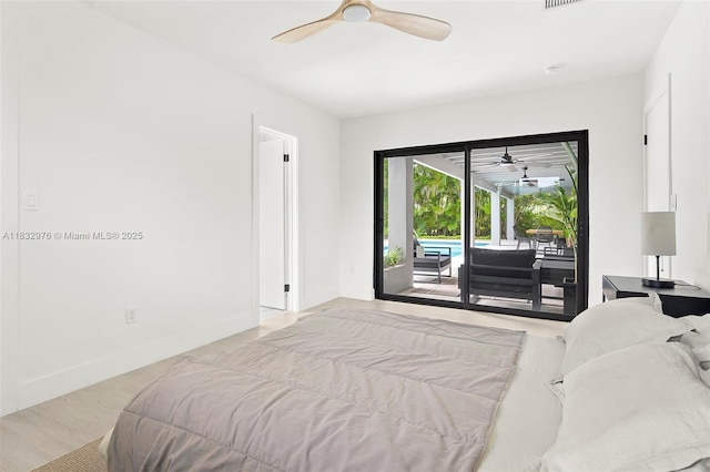 15121 SW 69th Ct, Palmetto Bay, FL 33158 - bedroom featuring access to outside and ceiling fan