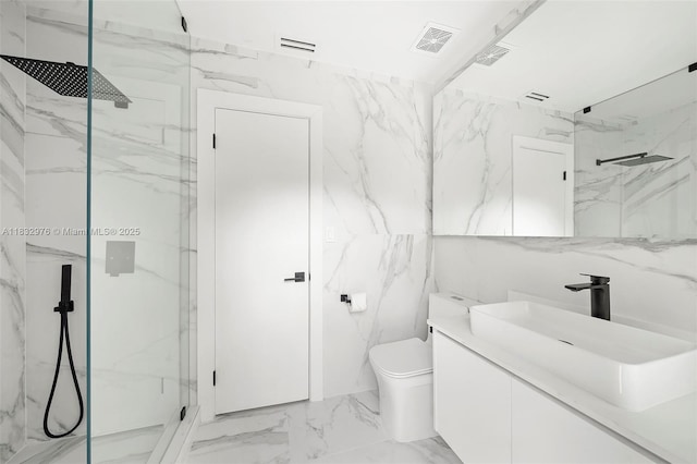 15121 SW 69th Ct, Palmetto Bay, FL 33158 - full bath featuring a marble finish shower, vanity, and marble finish floors