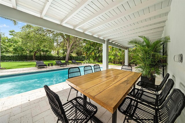 15121 SW 69th Ct, Palmetto Bay, FL 33158 - outdoor pool with a patio and a yard