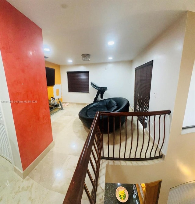 8565 NW 168th Ter, Miami Lakes, FL 33016 - stairway featuring recessed lighting and baseboards
