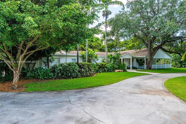 10821 SW 92nd Ave, Miami, FL 33176 - view of front of property featuring concrete driveway, a front lawn, and stucco siding