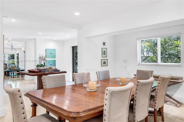 10821 SW 92nd Ave, Miami, FL 33176 - dining area featuring recessed lighting and a chandelier