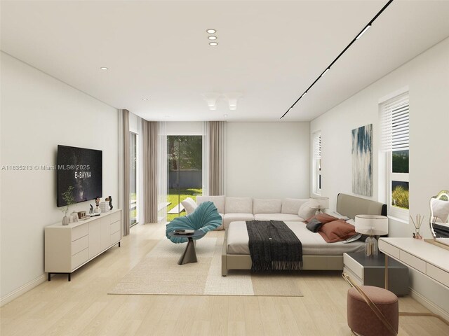 531 Stonemont Dr, Weston, FL 33326 - living area featuring light wood-style floors and recessed lighting
