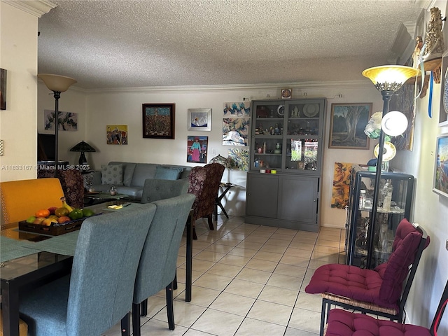 311 W Park Dr Unit 101-13, Miami, FL 33172 - dining area with crown molding, light tile patterned floors, and a textured ceiling