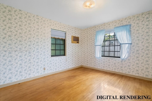2025 SW 19th St, Miami, FL 33145 - spare room with hardwood / wood-style floors and wallpapered walls