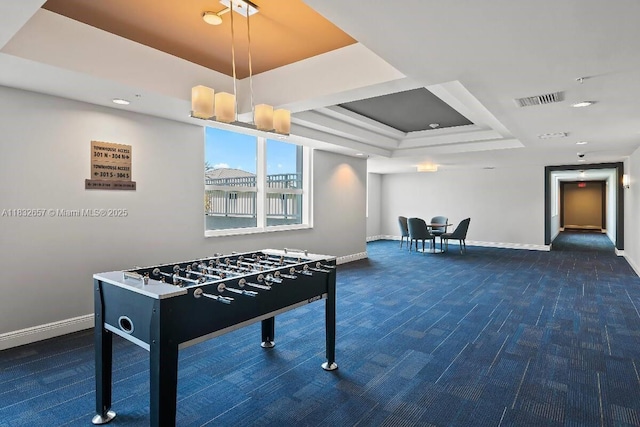 400 N Federal Hwy Unit 305S, Boynton Beach, FL 33435 - recreation room featuring a tray ceiling and carpet floors