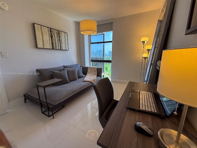 20379 W Country Club Dr Unit 1434, Aventura, FL 33180 - tiled living area with baseboards and a city view