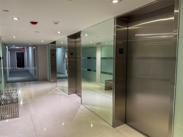 20379 W Country Club Dr Unit 1434, Aventura, FL 33180 - hall featuring elevator and recessed lighting