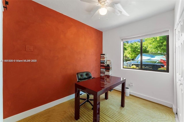 2485 SW 19th Ter, Miami, FL 33145 - office space featuring baseboards and a ceiling fan