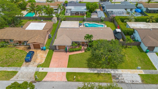 11193 SW 113th Ter, Miami, FL 33176 - aerial view of residential area featuring a pool area