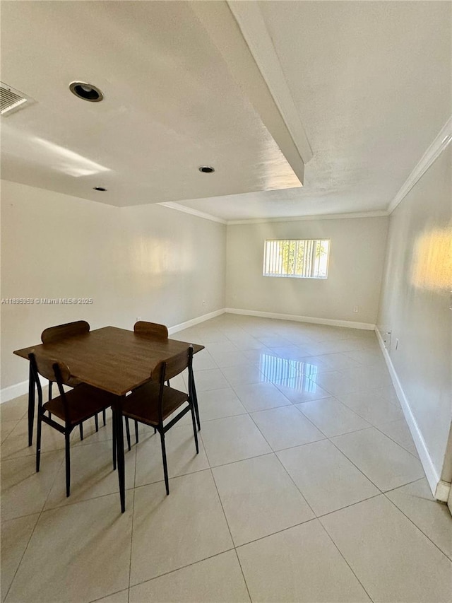 8240 SW 149th Ct Unit 7-202, Miami, FL 33193 - dining space featuring ornamental molding and light tile patterned floors