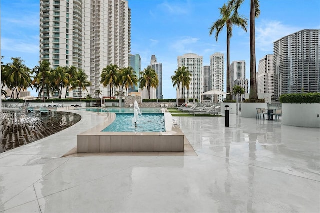 90 SW 3rd St Unit 3810, Miami, FL 33130 - view of swimming pool featuring a view of skyline