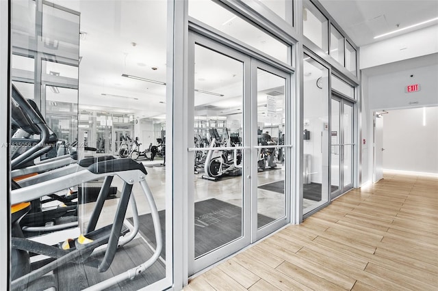 90 SW 3rd St Unit 3810, Miami, FL 33130 - exercise room featuring light wood-type flooring