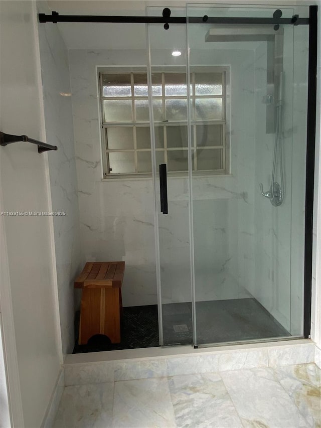 14135 SW 100th Ln, Miami, FL 33186 - bathroom featuring a marble finish shower