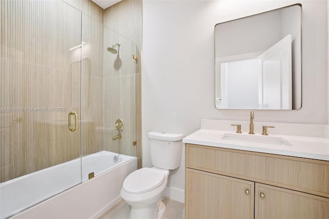 4873/4875 29th St SW, Lehigh Acres, FL 33973 - bathroom featuring vanity, shower / bath combination with glass door, and tile patterned floors