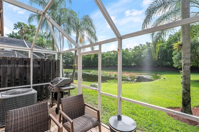 1528 Veracruz Ln Unit 4-3, Weston, FL 33327 - sunroom featuring a water view