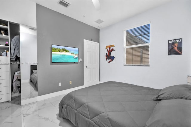 14646 SW 13th St, Pembroke Pines, FL 33027 - bedroom featuring marble finish flooring and a ceiling fan