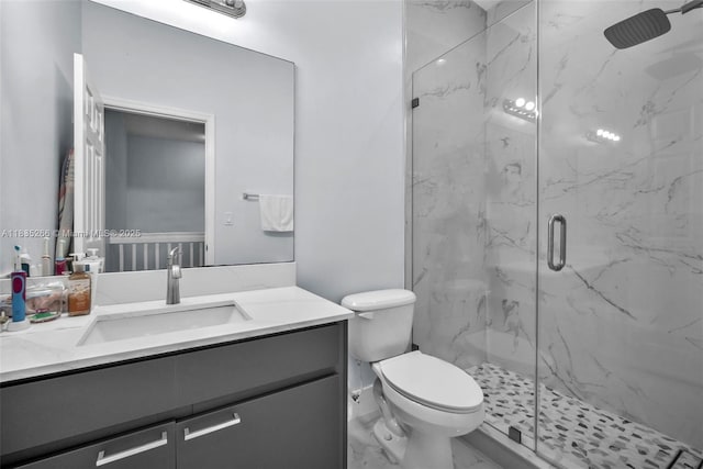 14646 SW 13th St, Pembroke Pines, FL 33027 - bathroom featuring a marble finish shower, vanity, and marble finish flooring