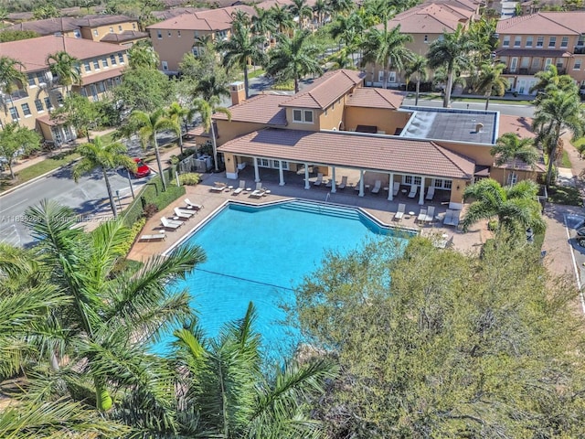 14646 SW 13th St, Pembroke Pines, FL 33027 - community pool featuring a patio area and a residential view