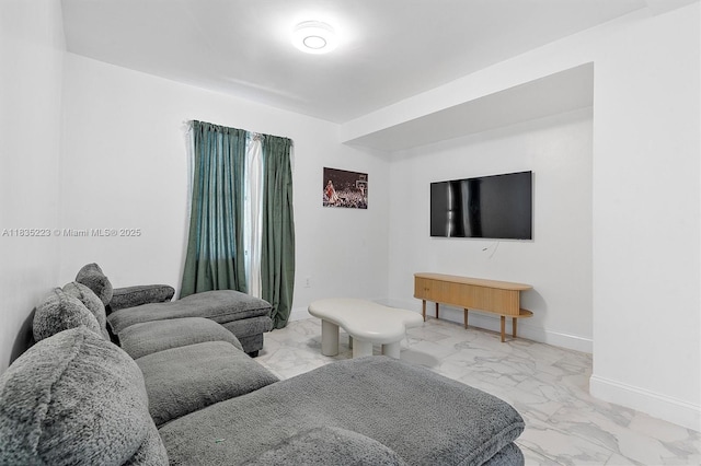 1100 NW 151st St, Miami, FL 33169 - living area with marble finish flooring and baseboards