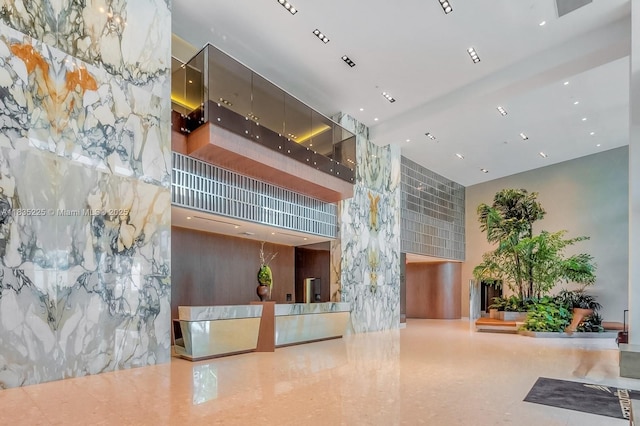 2020 N Bayshore Dr Unit 2801, Miami, FL 33137 - reception area with a towering ceiling and recessed lighting