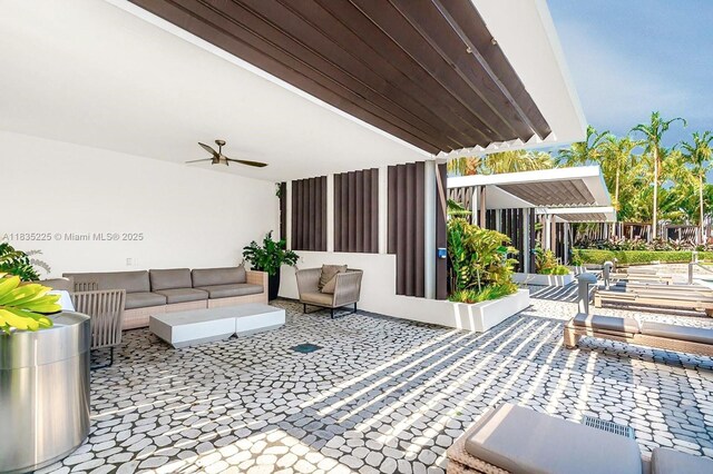 2020 N Bayshore Dr Unit 2801, Miami, FL 33137 - view of patio featuring an outdoor living space and ceiling fan