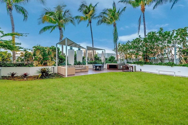 2020 N Bayshore Dr Unit 2801, Miami, FL 33137 - view of grassy yard with an outdoor living space and a patio area