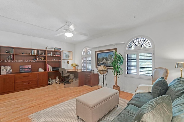 1426 NE 105th St Unit D9, Miami Shores, FL 33138 - office featuring wood finished floors and a ceiling fan