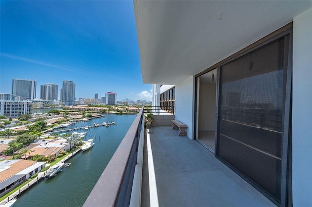 2500 Parkview Dr Unit 1502, Hallandale Beach, FL 33009 - balcony with a skyline view and a water view