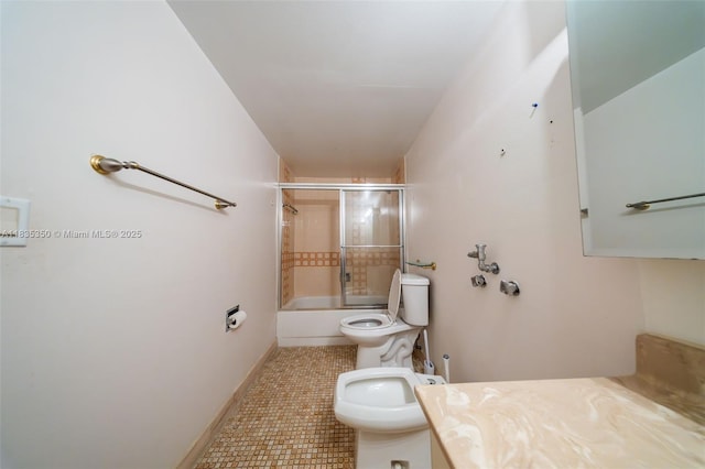 2500 Parkview Dr Unit 1502, Hallandale Beach, FL 33009 - full bath featuring vanity, shower / bath combination with glass door, and tile patterned floors