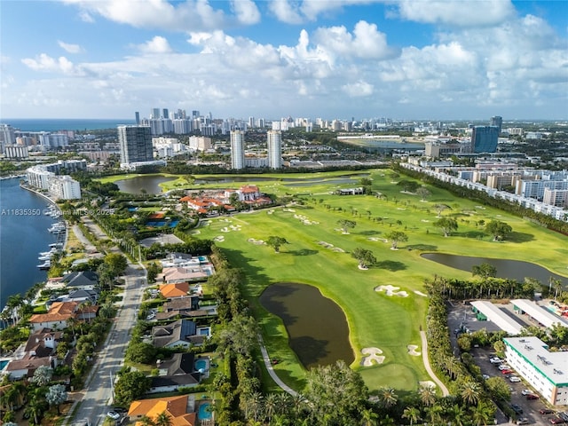 2500 Parkview Dr Unit 1502, Hallandale Beach, FL 33009 - bird's eye view of skyline, a large body of water, and a golf course