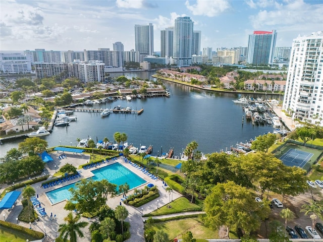 2500 Parkview Dr Unit 1502, Hallandale Beach, FL 33009 - aerial view of a large body of water and city skyline