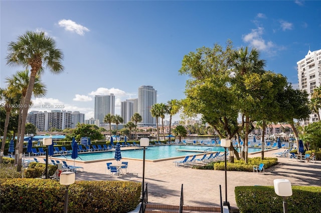 2500 Parkview Dr Unit 1502, Hallandale Beach, FL 33009 - community pool with a view of skyline