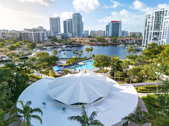 2500 Parkview Dr Unit 1502, Hallandale Beach, FL 33009 - water view with city skyline