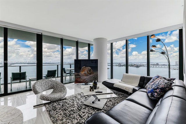 3131 NE 7th Ave Unit 4001, Miami, FL 33137 - living area with a water view and floor to ceiling windows