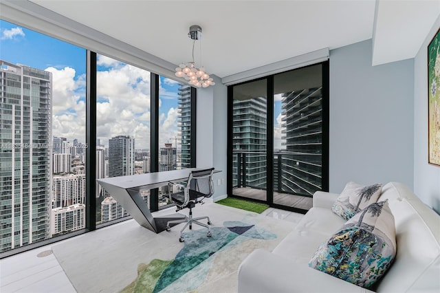 3131 NE 7th Ave Unit 4001, Miami, FL 33137 - office with healthy amount of natural light and a city view