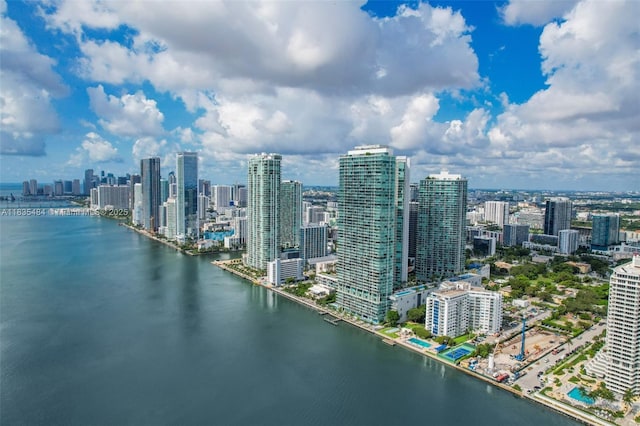 3131 NE 7th Ave Unit 4001, Miami, FL 33137 - drone / aerial view of city skyline and a nearby body of water