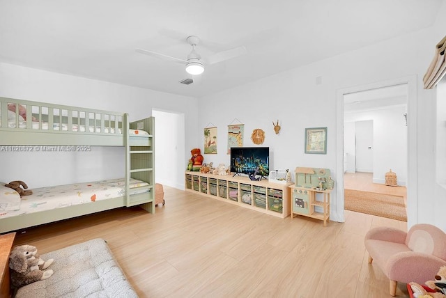 135 NE 87th St, El Portal, FL 33138 - bedroom featuring wood finished floors and ceiling fan