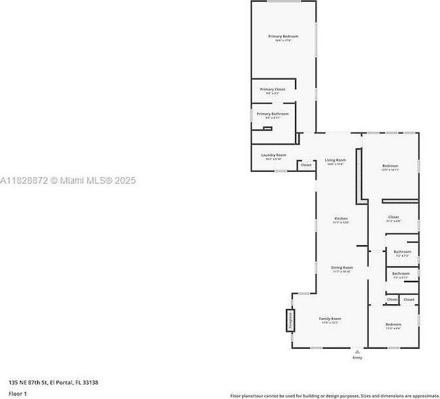 135 NE 87th St, El Portal, FL 33138 - view of property floor plan
