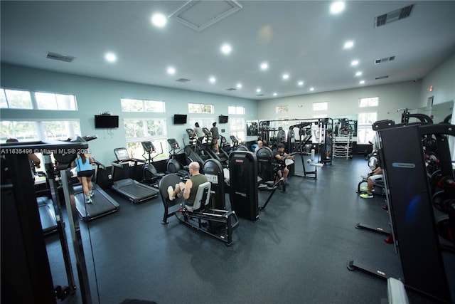 9323 SW 227th St Unit 2-5, Cutler Bay, FL 33190 - exercise room with recessed lighting