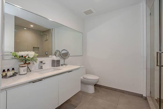 777 N Ocean Dr Unit N401, Hollywood, FL 33019 - bathroom featuring vanity, a stall shower, and tile patterned flooring