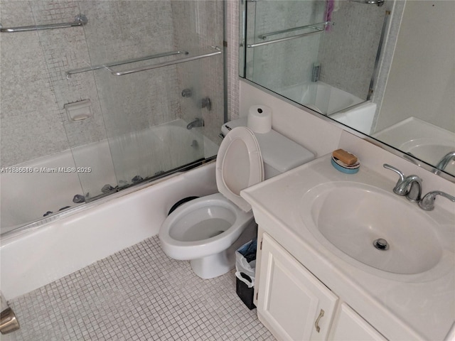 1980 S Ocean Dr Unit 15C, Hallandale Beach, FL 33009 - bathroom featuring vanity, enclosed tub / shower combo, and tile patterned flooring