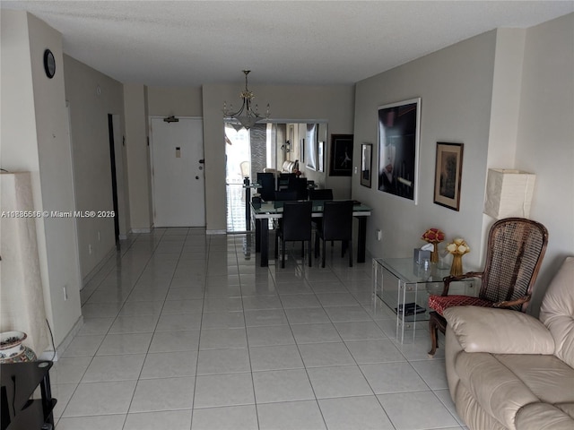1980 S Ocean Dr Unit 15C, Hallandale Beach, FL 33009 - living room with a chandelier and light tile patterned floors