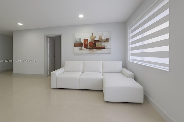 1320 NW 179th Ter, Miami Gardens, FL 33169 - tiled living room with recessed lighting and baseboards