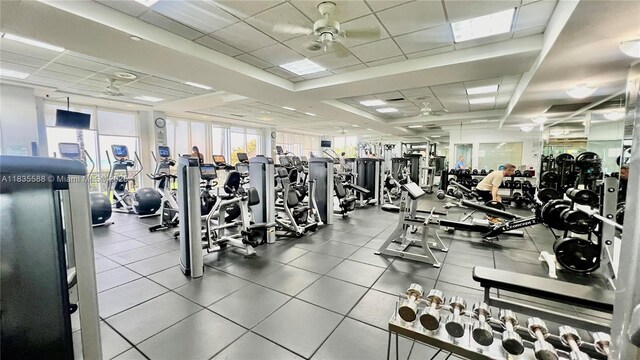 16400 Collins Ave Unit 841, Sunny Isles Beach, FL 33160 - workout area featuring a paneled ceiling