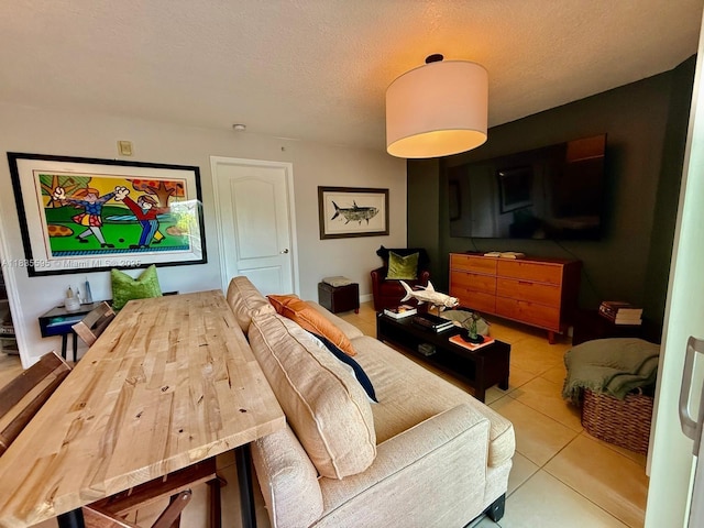280 SW 20th Rd Unit 404, Miami, FL 33129 - living room with tile patterned flooring and a textured ceiling
