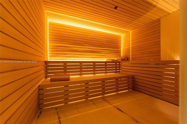 17901 S Collins Ave Unit 1506, Sunny Isles Beach, FL 33160 - sauna / steam room featuring wood walls and tile patterned flooring