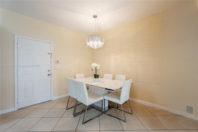 4375 Cascada Cir, Cooper City, FL 33024 - dining room with a chandelier and light tile patterned flooring