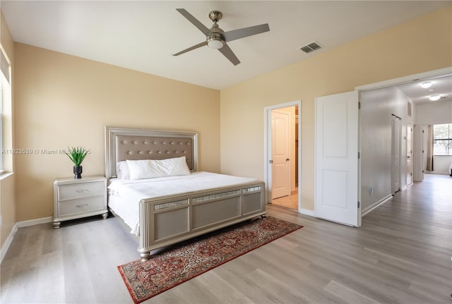 4375 Cascada Cir, Cooper City, FL 33024 - bedroom featuring light wood-type flooring and ceiling fan